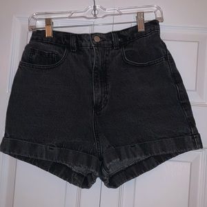 Black Denim High Wasted Shorts American Apparel